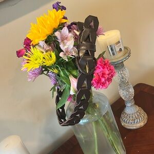 Leather Brown Braided Women's Belt